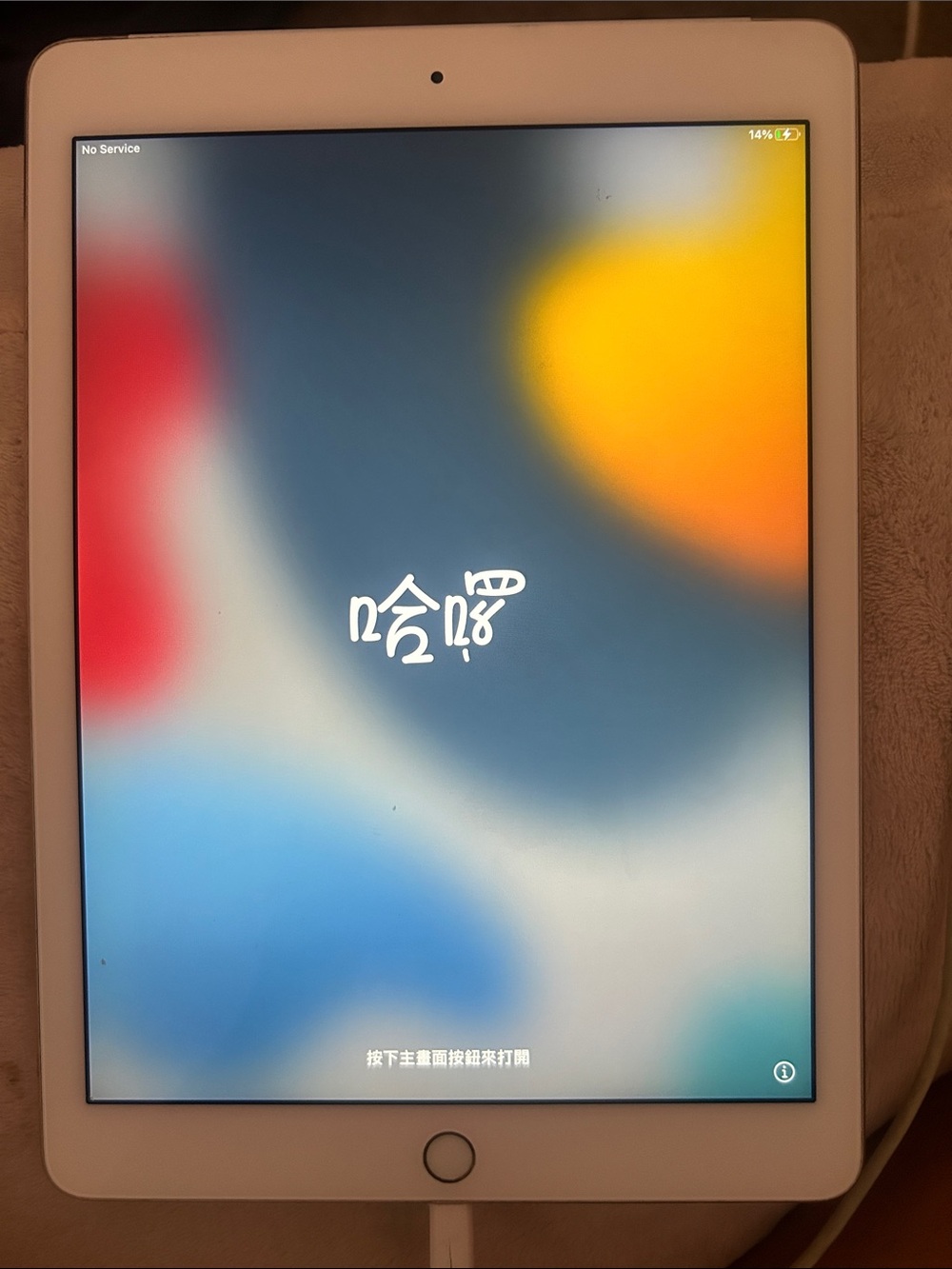 Unlocked Apple White iPad with Multicolor Gradient Display